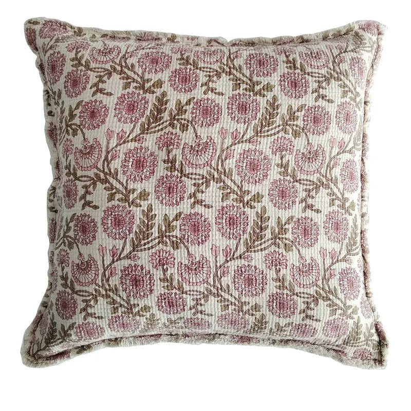 Clematis Botanical Print Pillow 26"