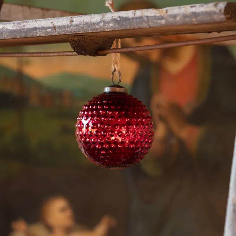 Round Hobnail Glass Ornament