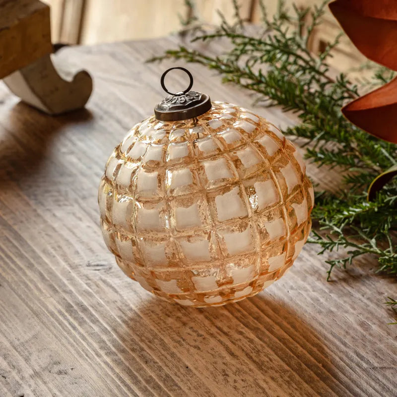 Faceted Golden Glass 5" Ornament