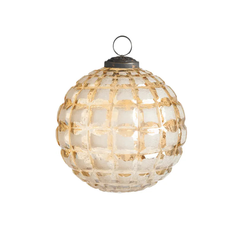 Faceted Golden Glass 5" Ornament