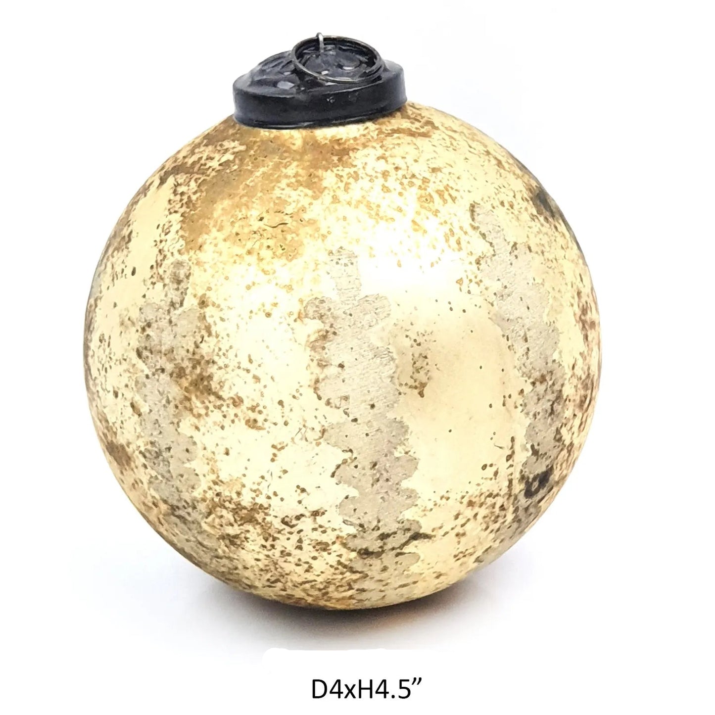 Etched Matte Gold Ball Ornament
