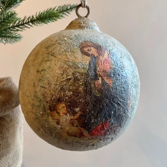 Madonna And Child Large 6" Metal Ornament
