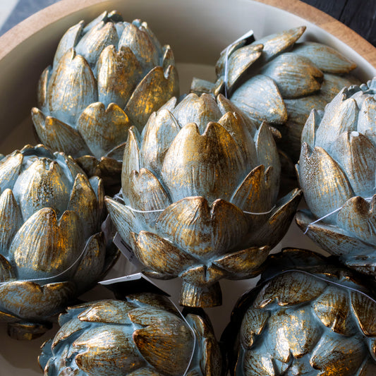 Gold Gilded Resin Artichoke