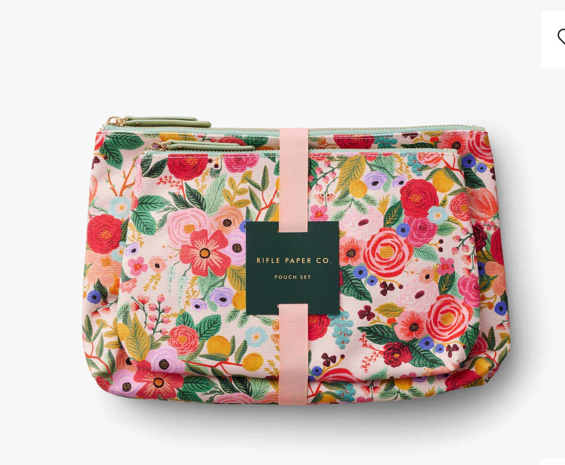 Rifle Paper Garden Party Floral Zippered Pouch Set