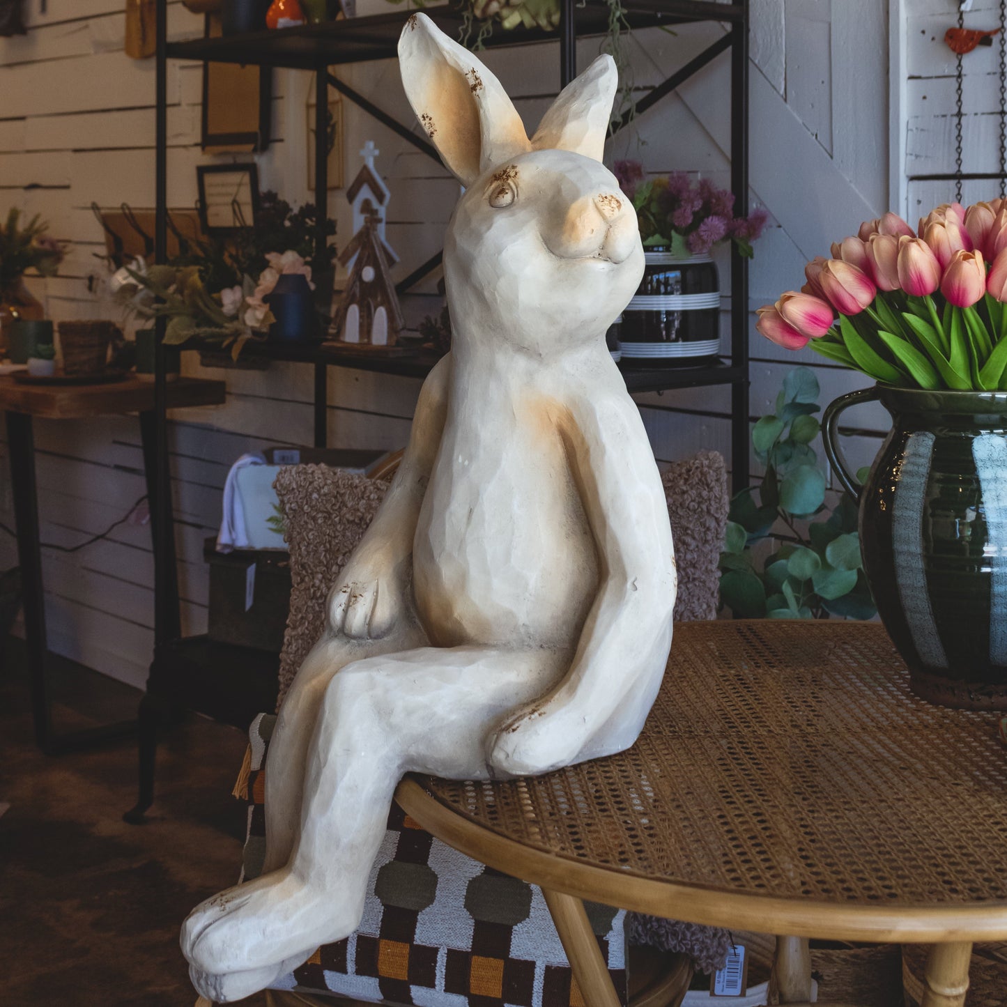 Faux Concrete Rabbit Shelf Sitter