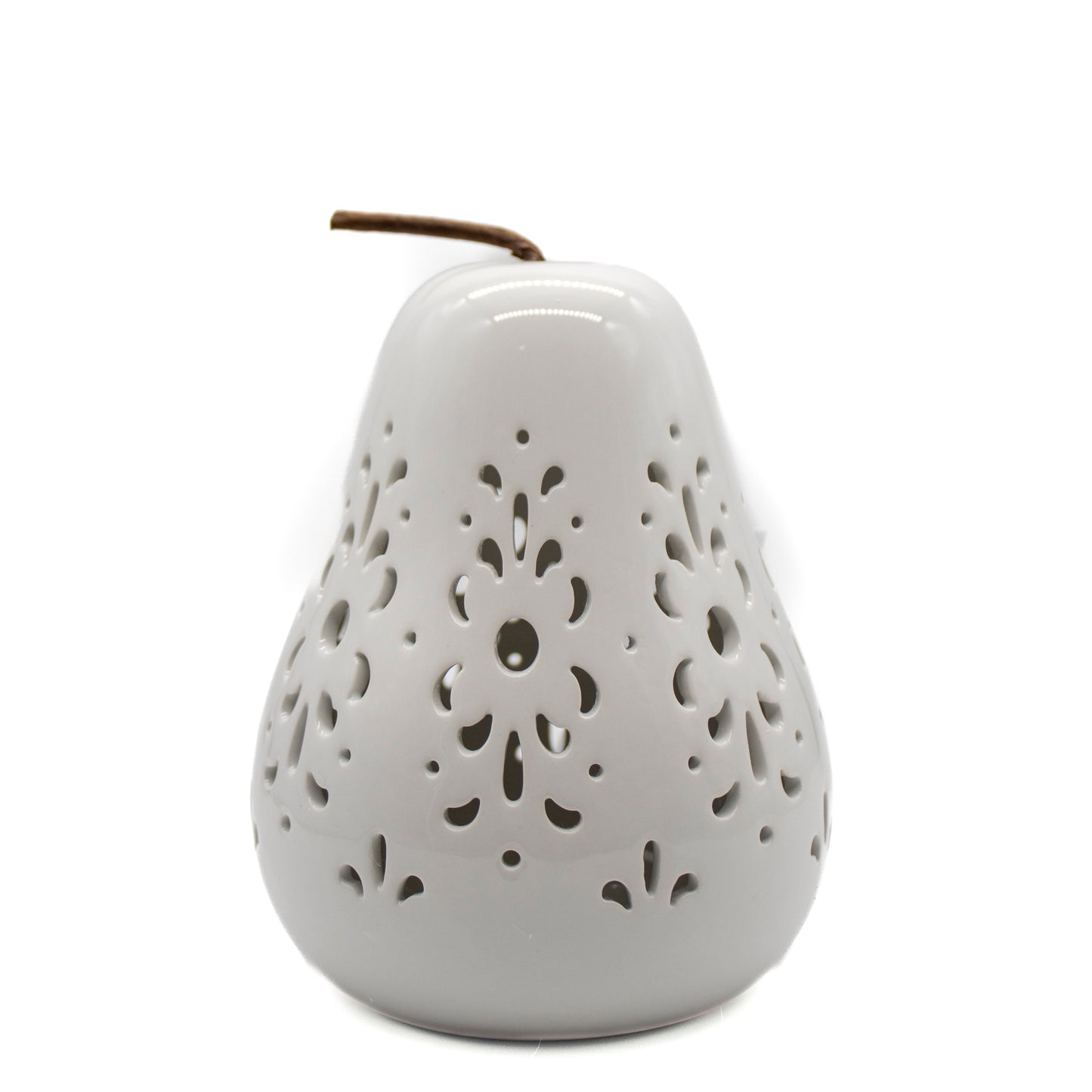 White Ceramic LED Pear