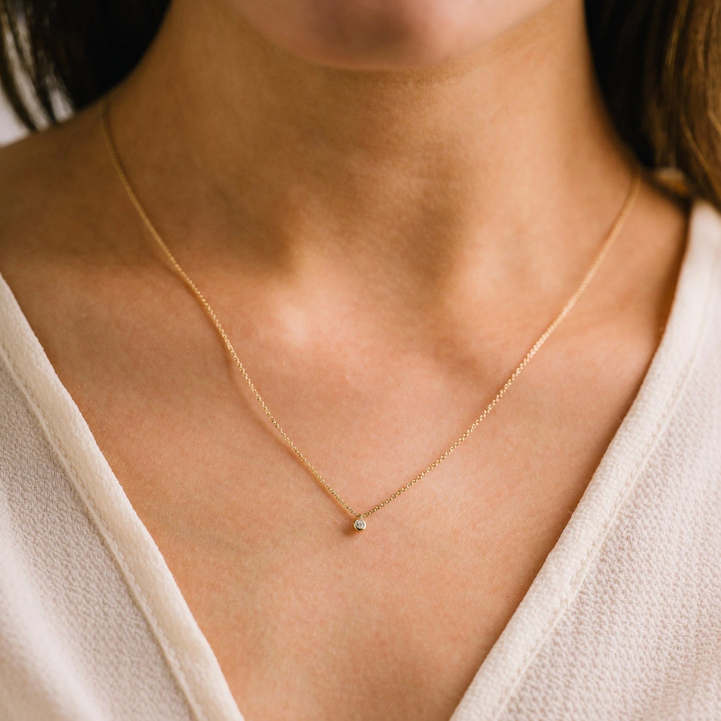 Solitaire Gold Necklace