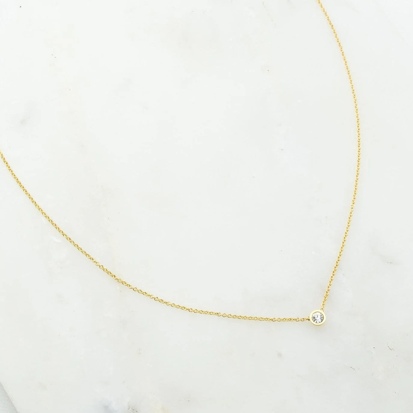 Solitaire Gold Necklace
