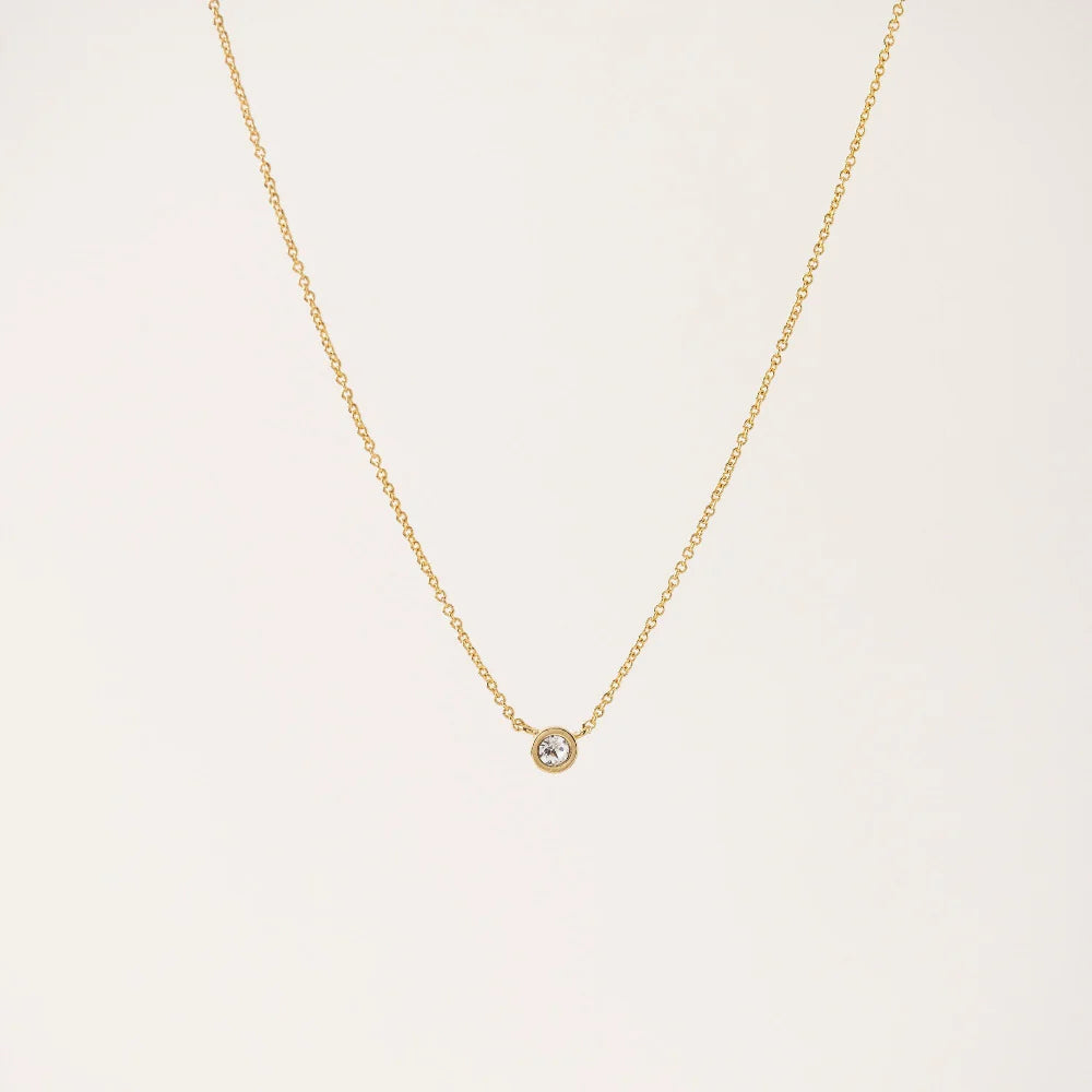 Solitaire Gold Necklace