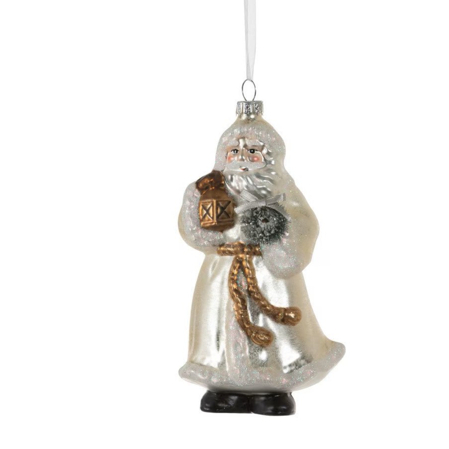 Father Christmas Glass Ornament