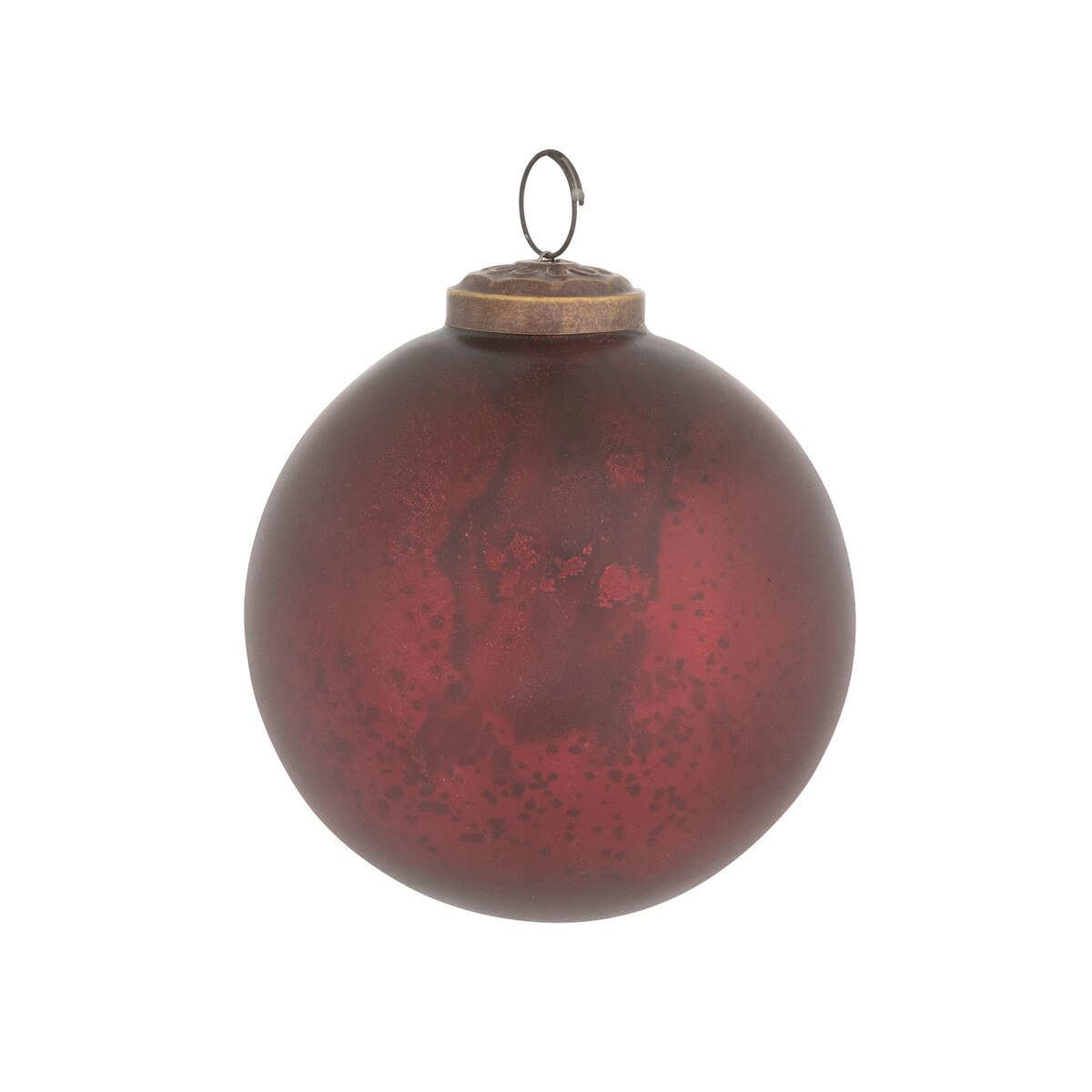 Matte Garnet Glass Ball Ornament