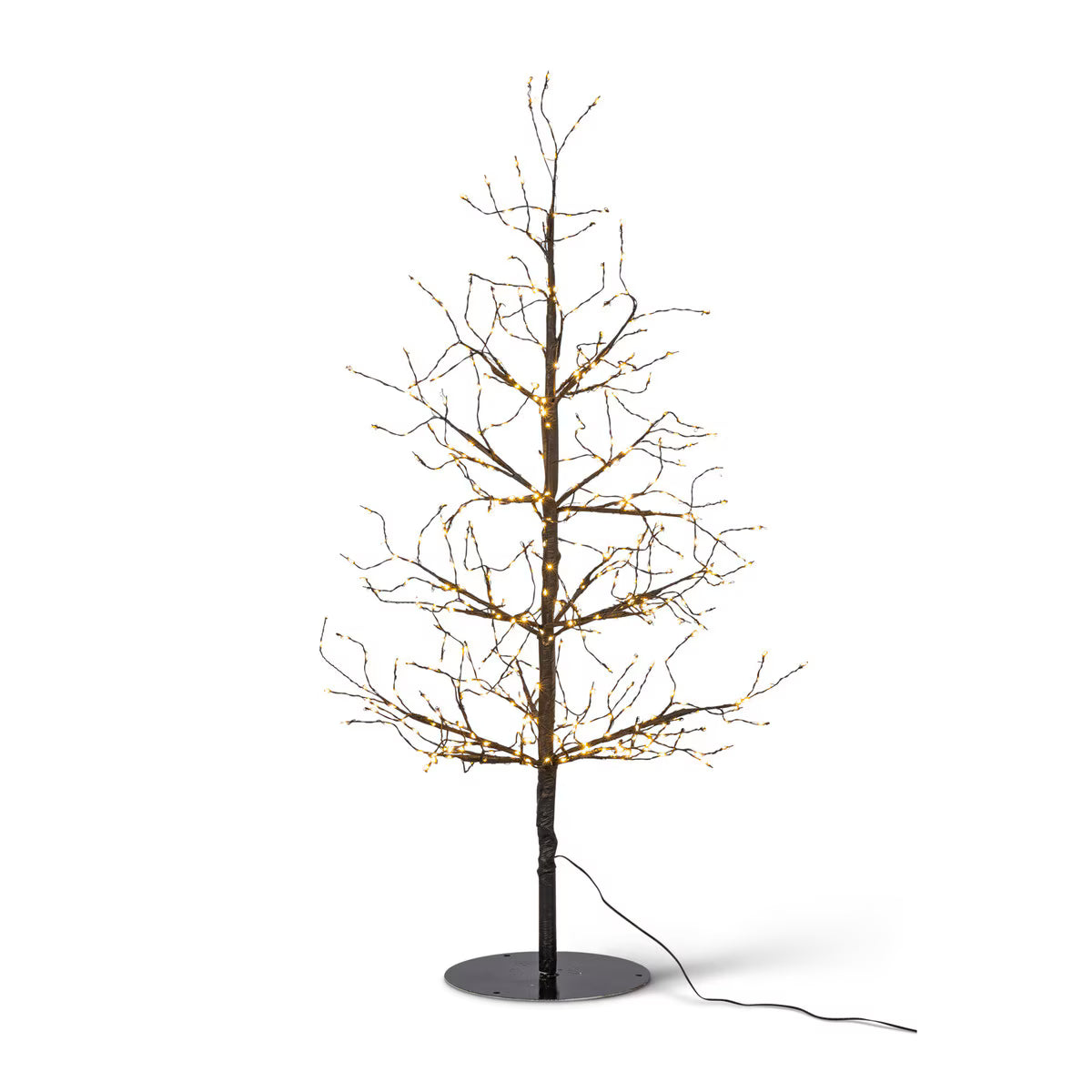 Black Wrapped Twinkling Lights Slim Tree