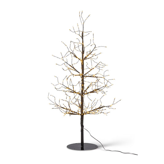Black Wrapped Twinkling Lights Slim Tree