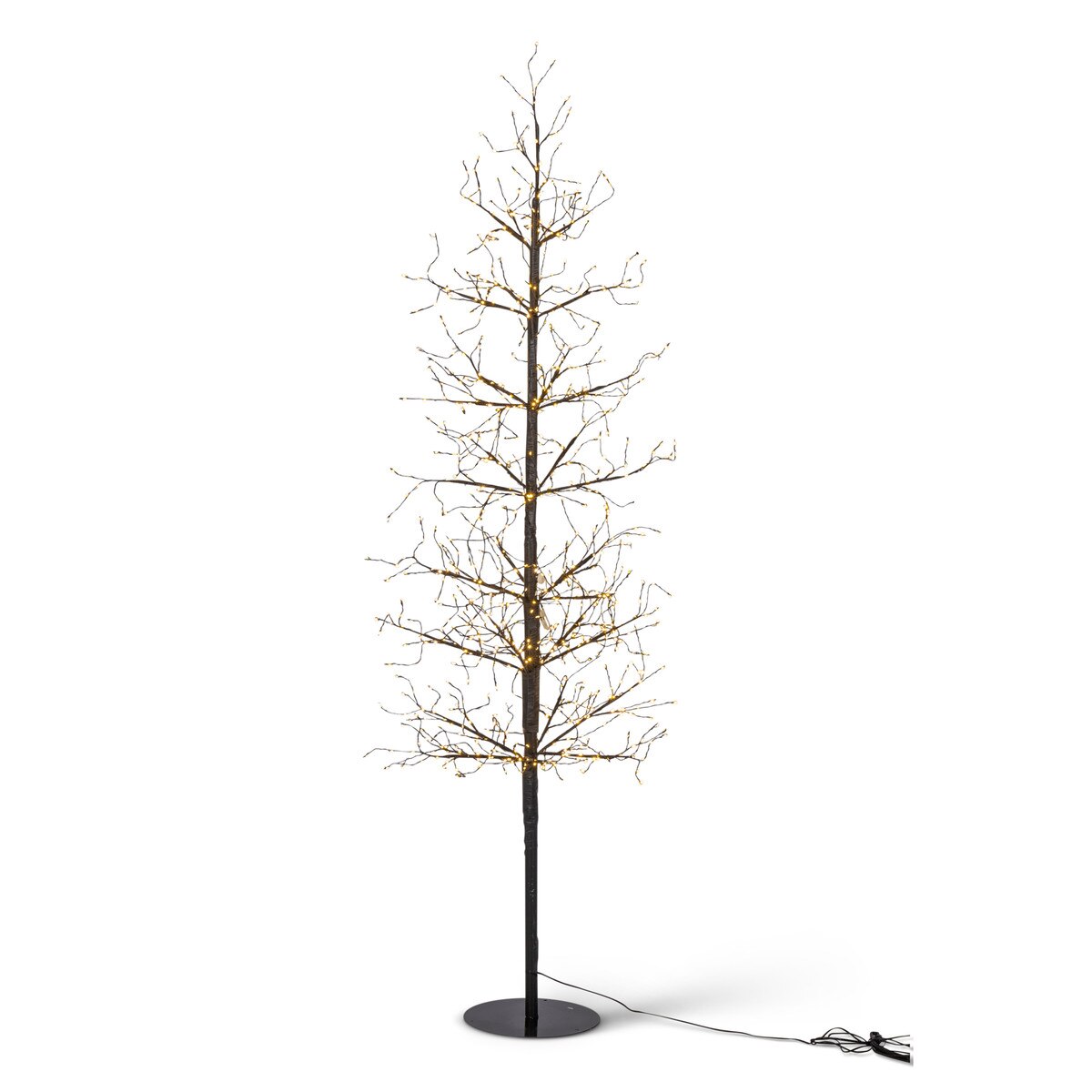 Black Wrapped Twinkling Lights Slim Tree