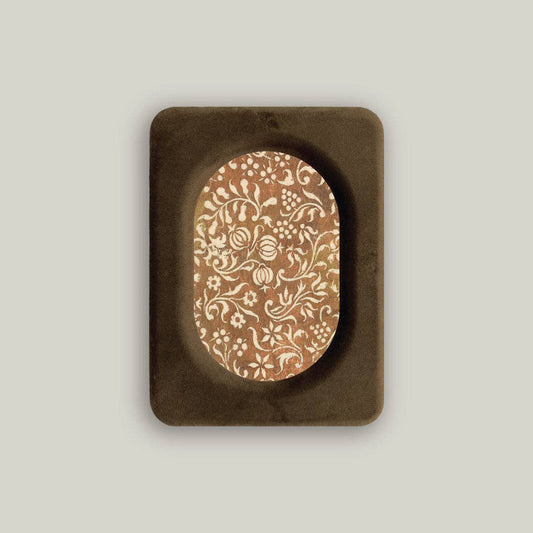 Mocha Velvet Glass Photo Frame with Floral Print