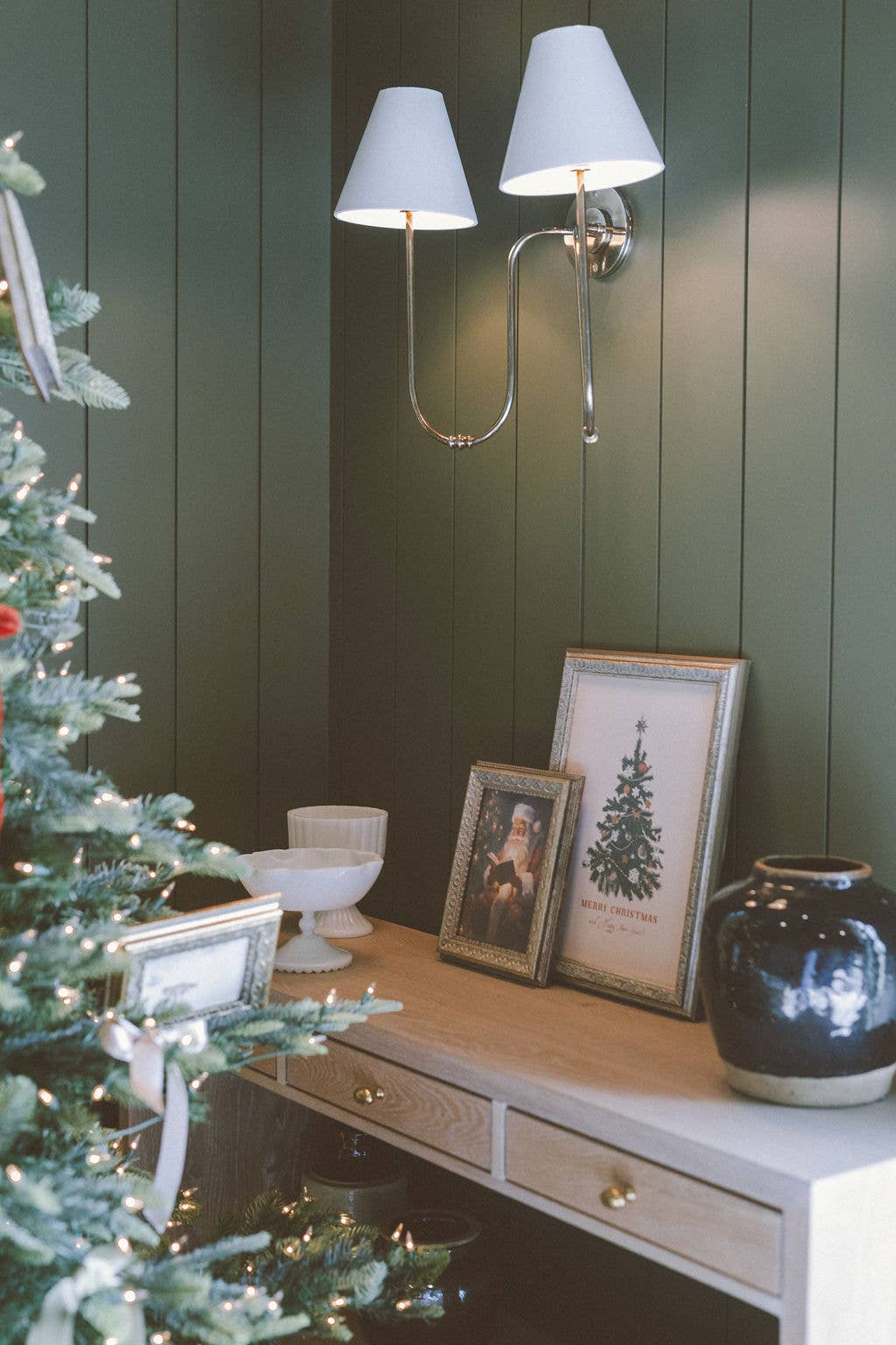 Happy New Year Tree Framed Antique Art