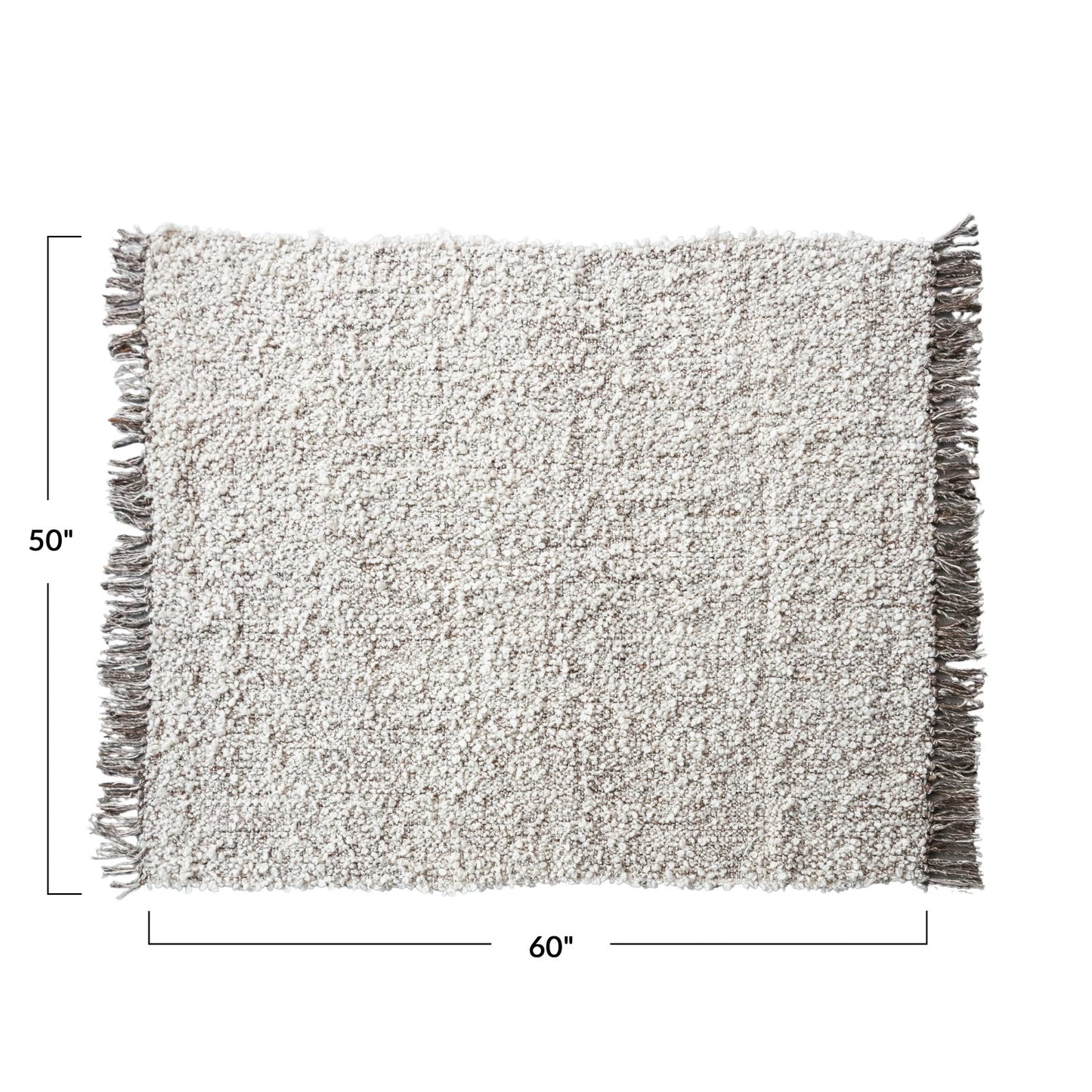 Woven New Zealand Wool Blend Shag Throw w/ Fringe