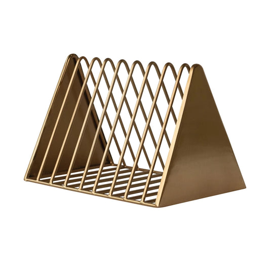Metal Magazine Rack w/ Brass Finish