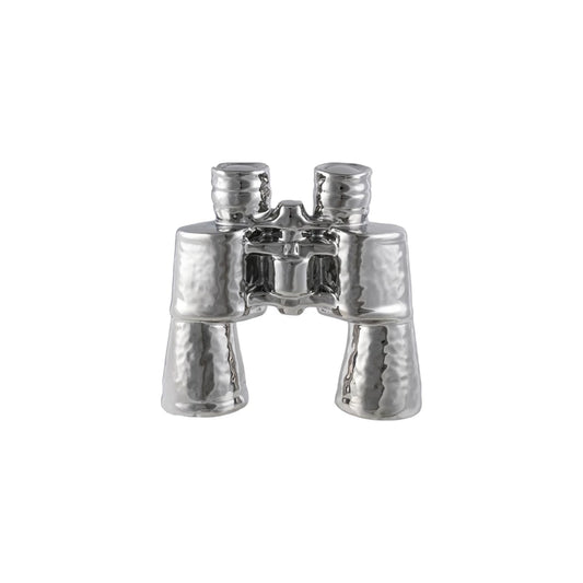 Stoneware Binoculars Décor w/ Chrome Finish