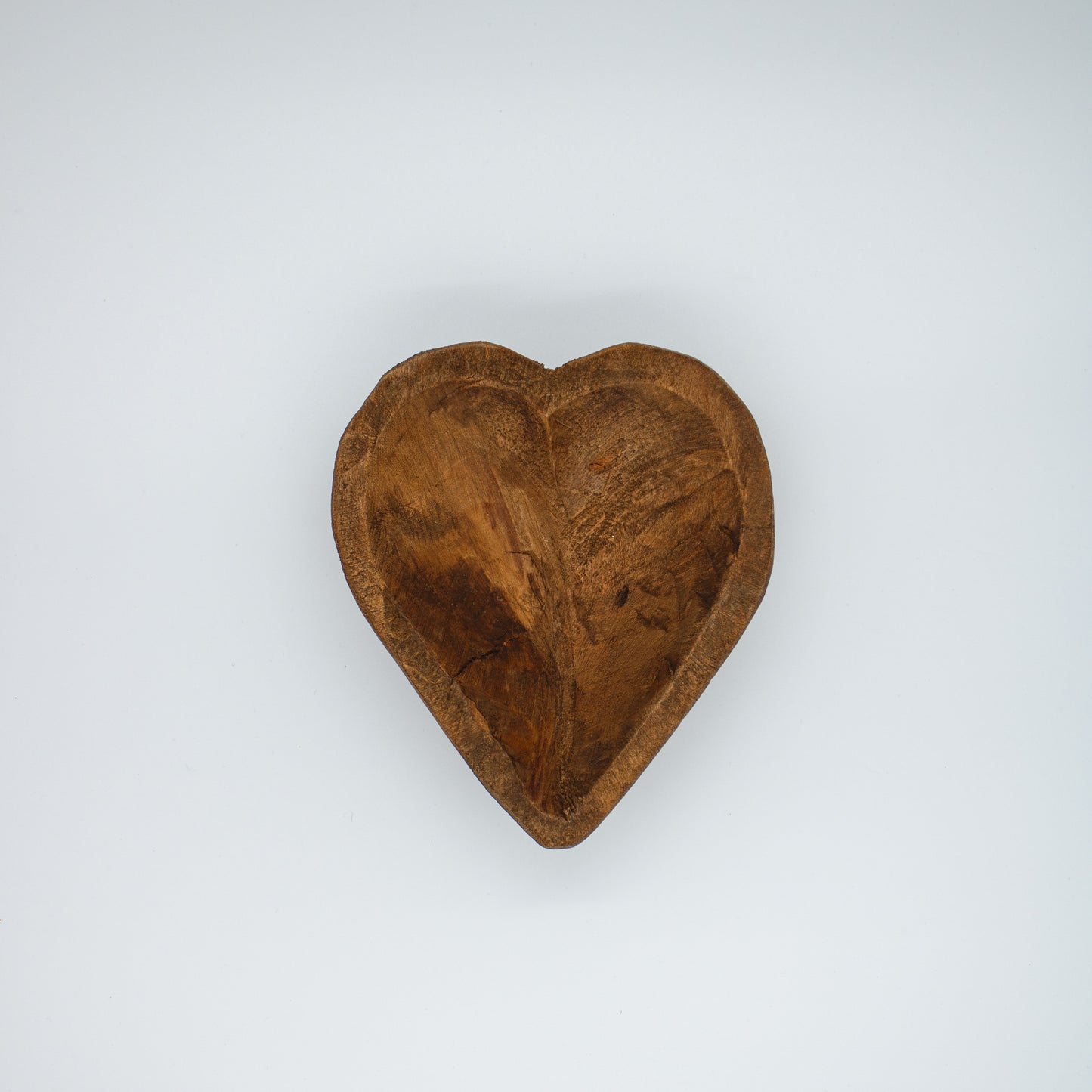 Hand Carved Wood Small/Medium Heart Bowl