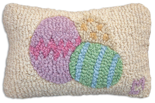 Easter Eggs Hand Hooked Pillow