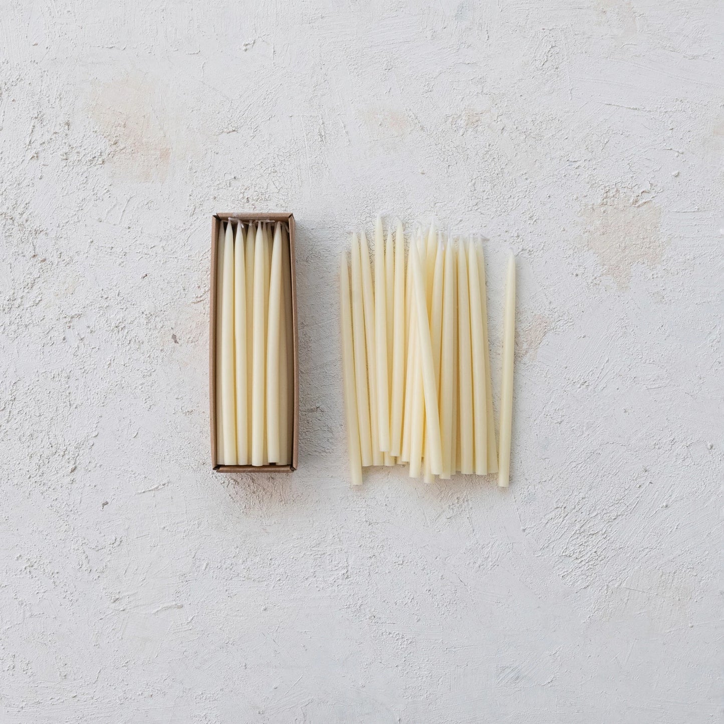 Unscented Thin Taper Candles in Box, Set of 24