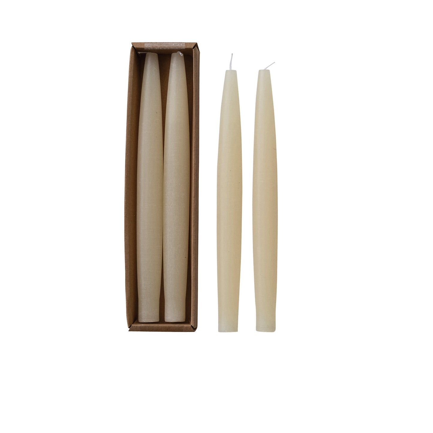 Unscented Boxed Taper Candle Set | Cream