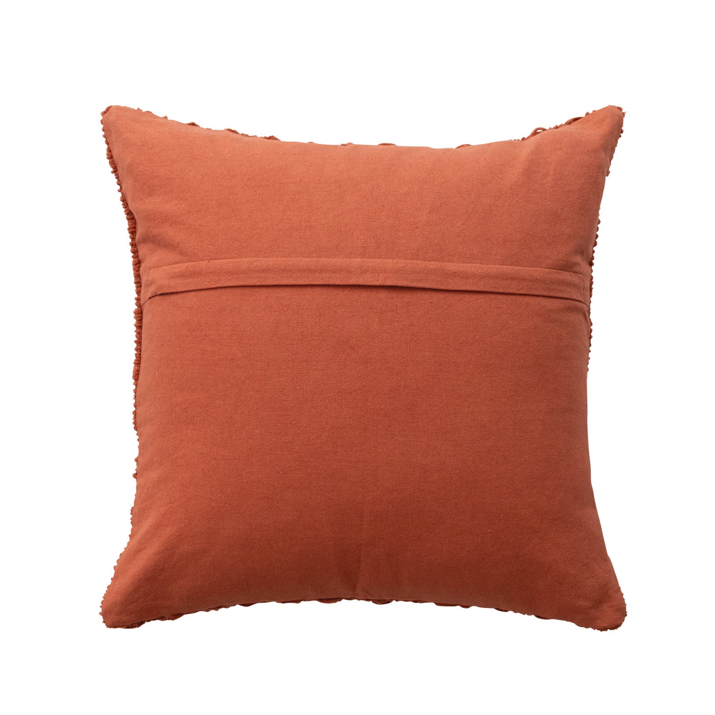 Square Rust Woven Chenille Waffle Weave Pillow