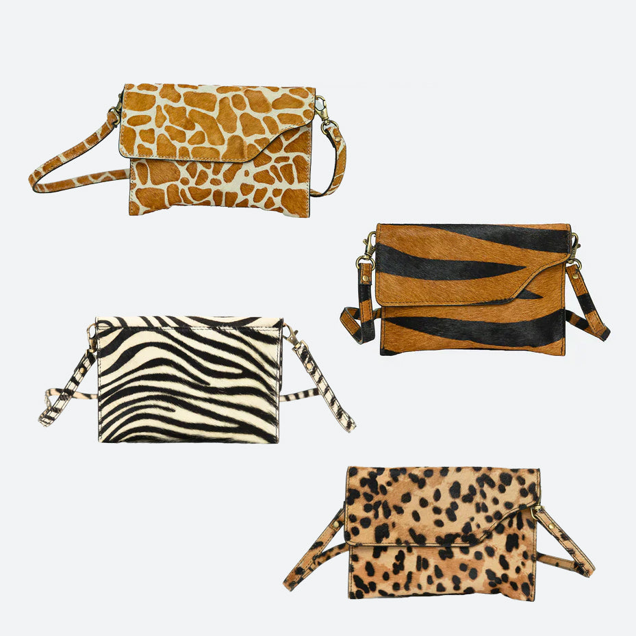 The Stella - Fun and Flirty Faux Animal Crossbody Clutch