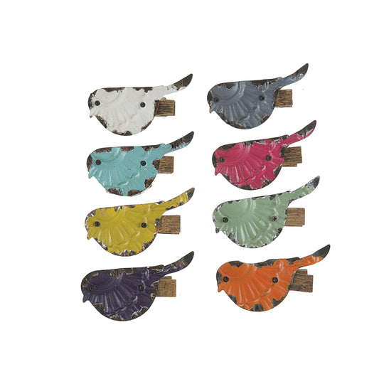 Assorted Embossed Metal Bird Clips