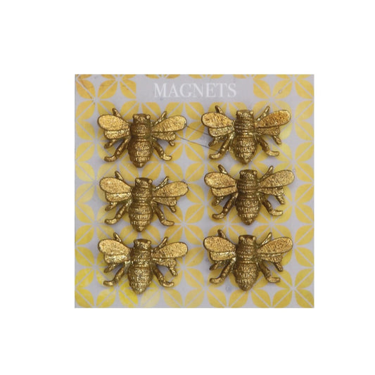 S/6 Pewter Bee Magnets on Card