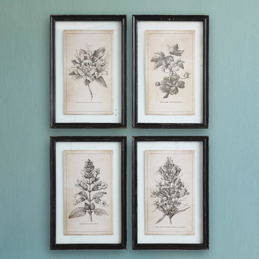 Black Framed Wall Decor with Floral Image