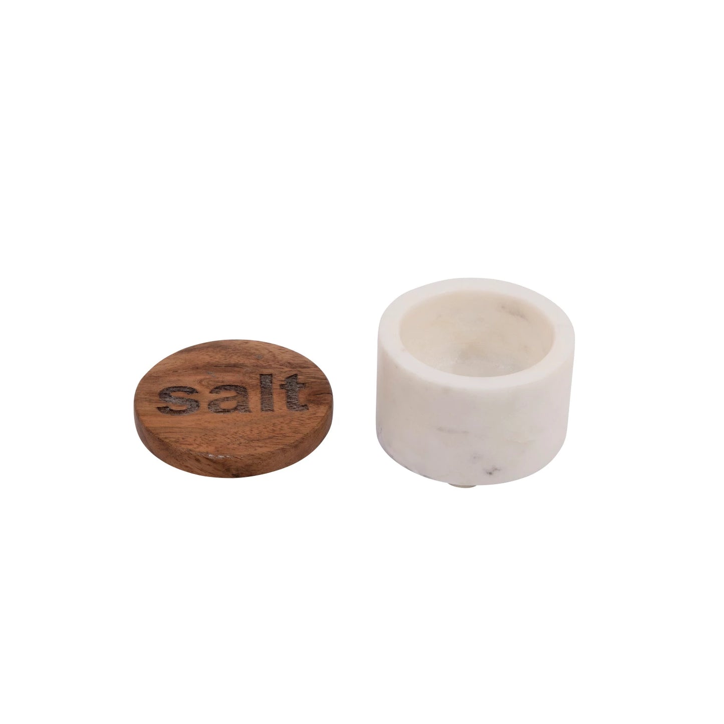 Salt and Pepper Marble Container Sets with Wood Lid