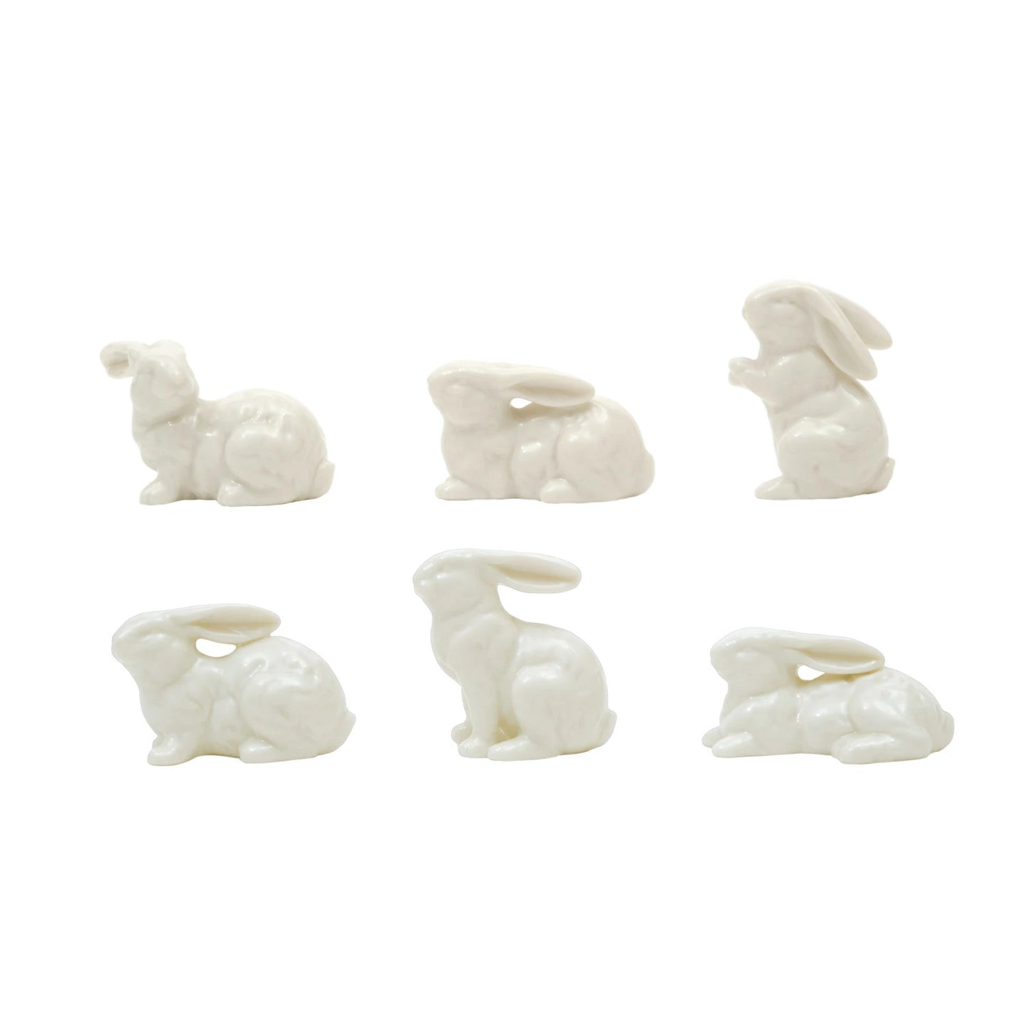 Ceramic White Bunnies, Boxed Set of 6