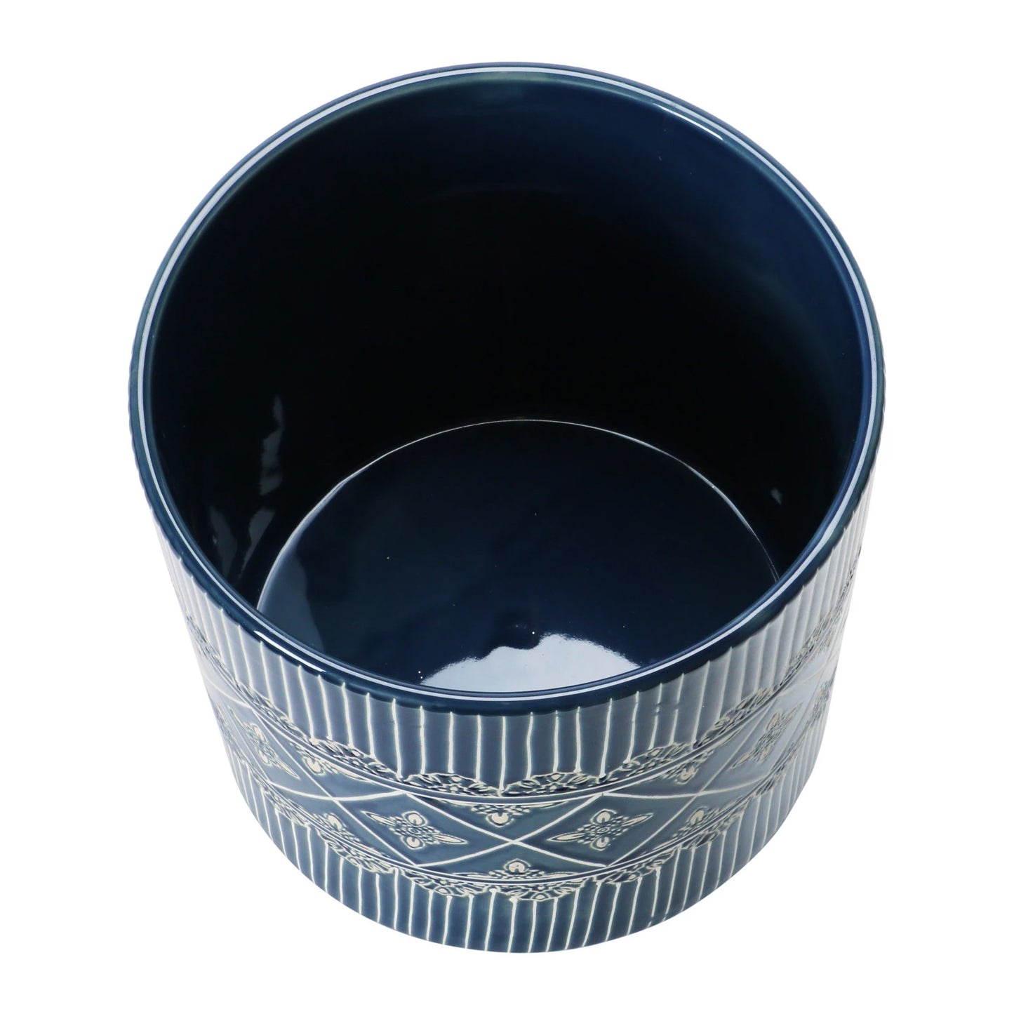 Stoneware Footed Planter with Pattern