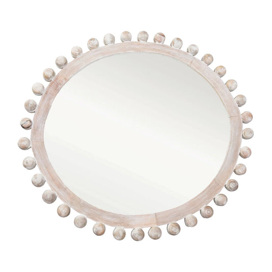 Mango Wood Whitewashed Framed Wall Mirror