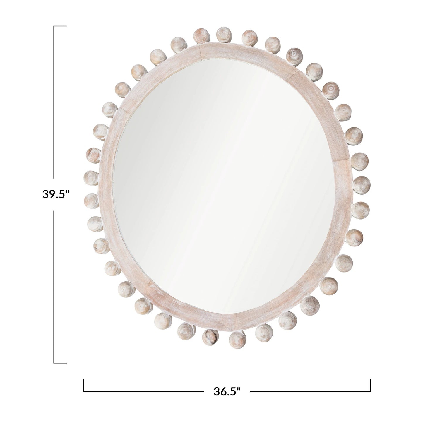 Mango Wood Whitewashed Framed Wall Mirror