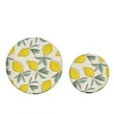 Set of 2 Round  Reusable Fabric Beeswax Food Covers with Prints