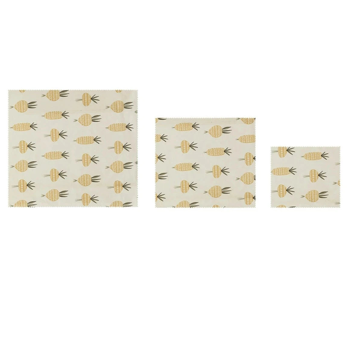 Set of 3 Square Reusable Fabric Beeswax Food Covers with Prints