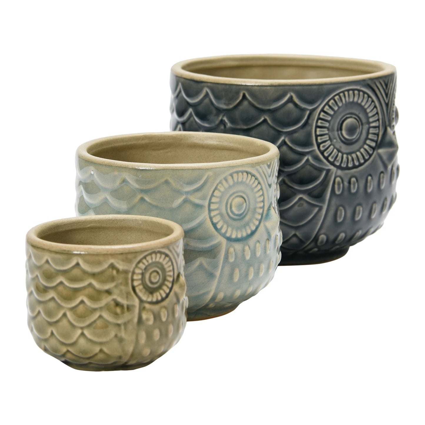 Stoneware Owl Containers