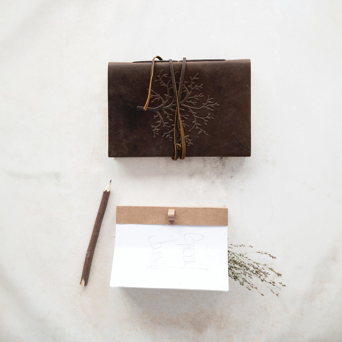 Leather Bound Journal with Handmade Paper