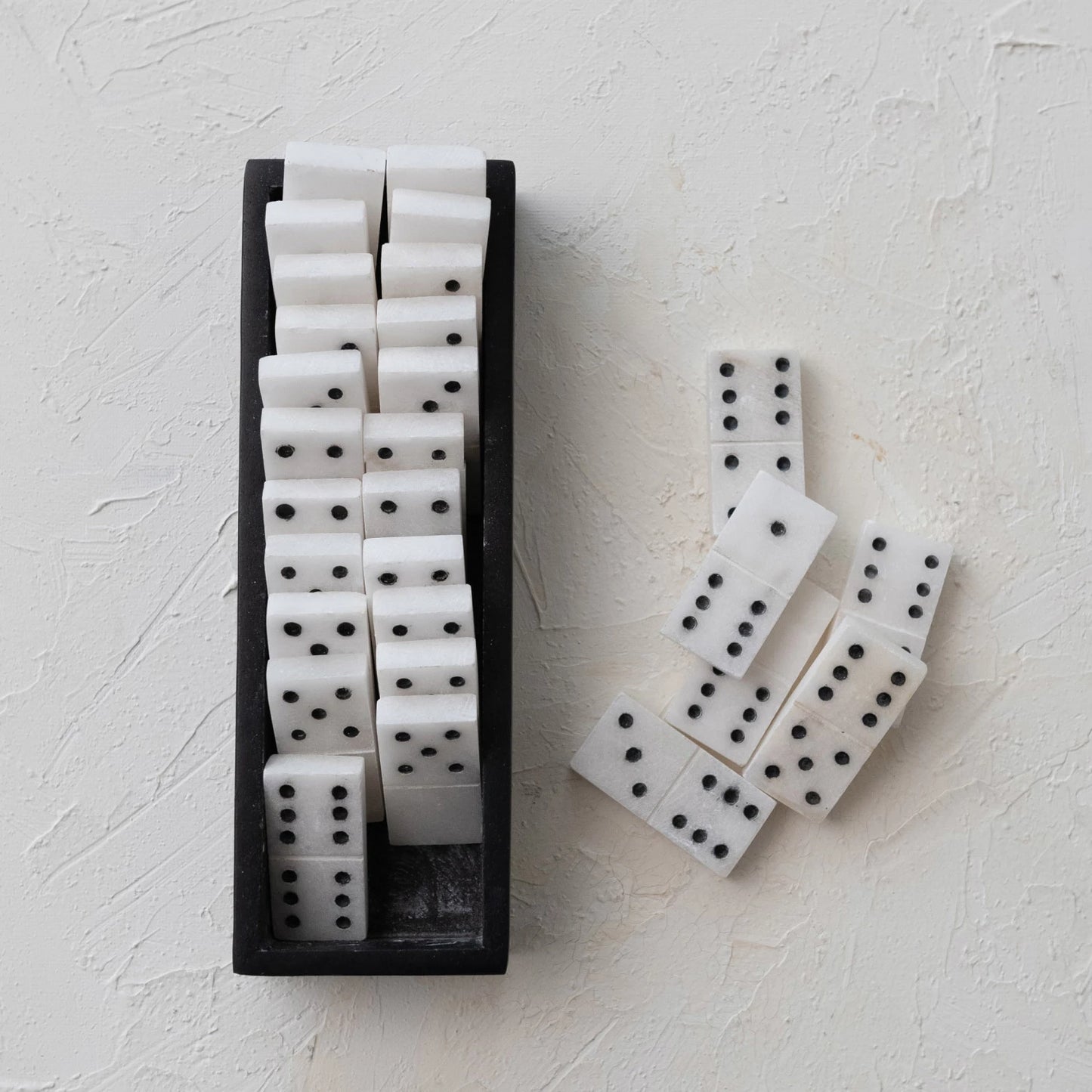 Handmade Alabaster Dominoes in Soapstone Box