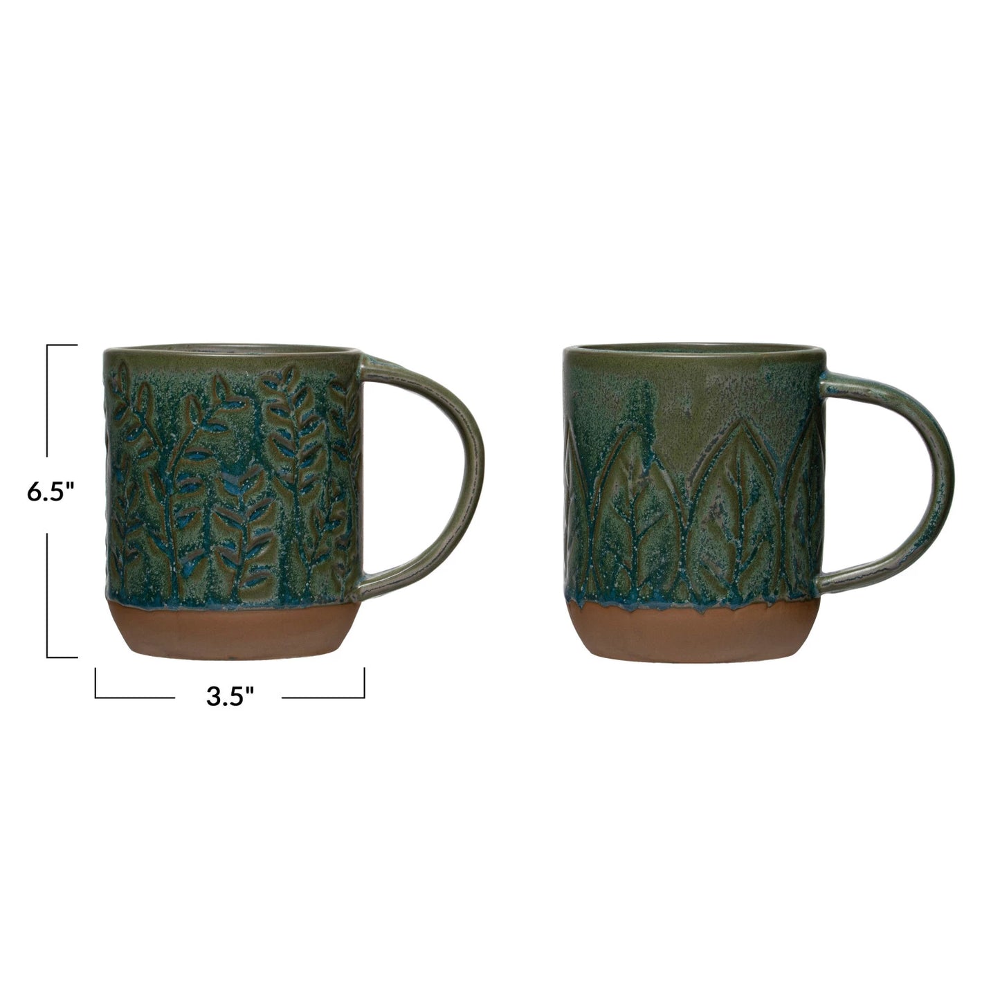 Debossed Stoneware Mug, 2 Styles