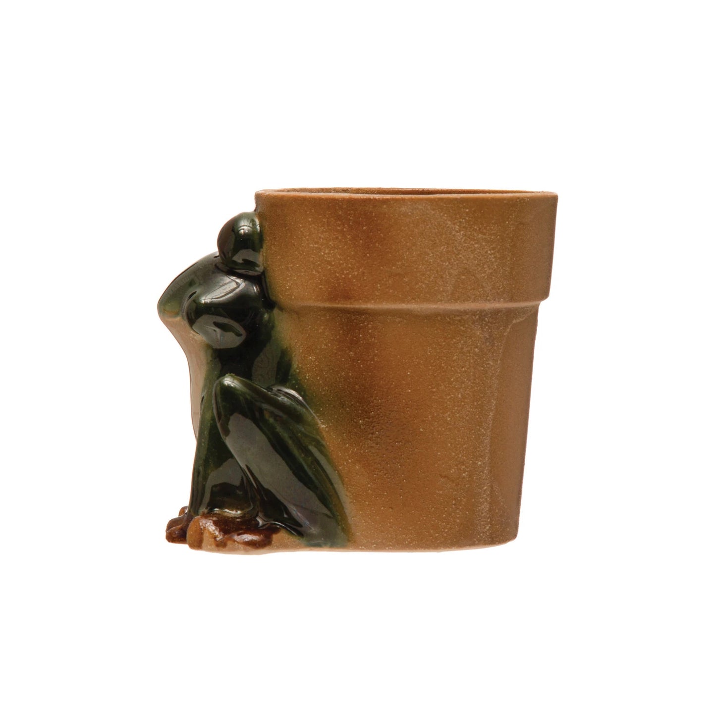 Stoneware Frog Planter