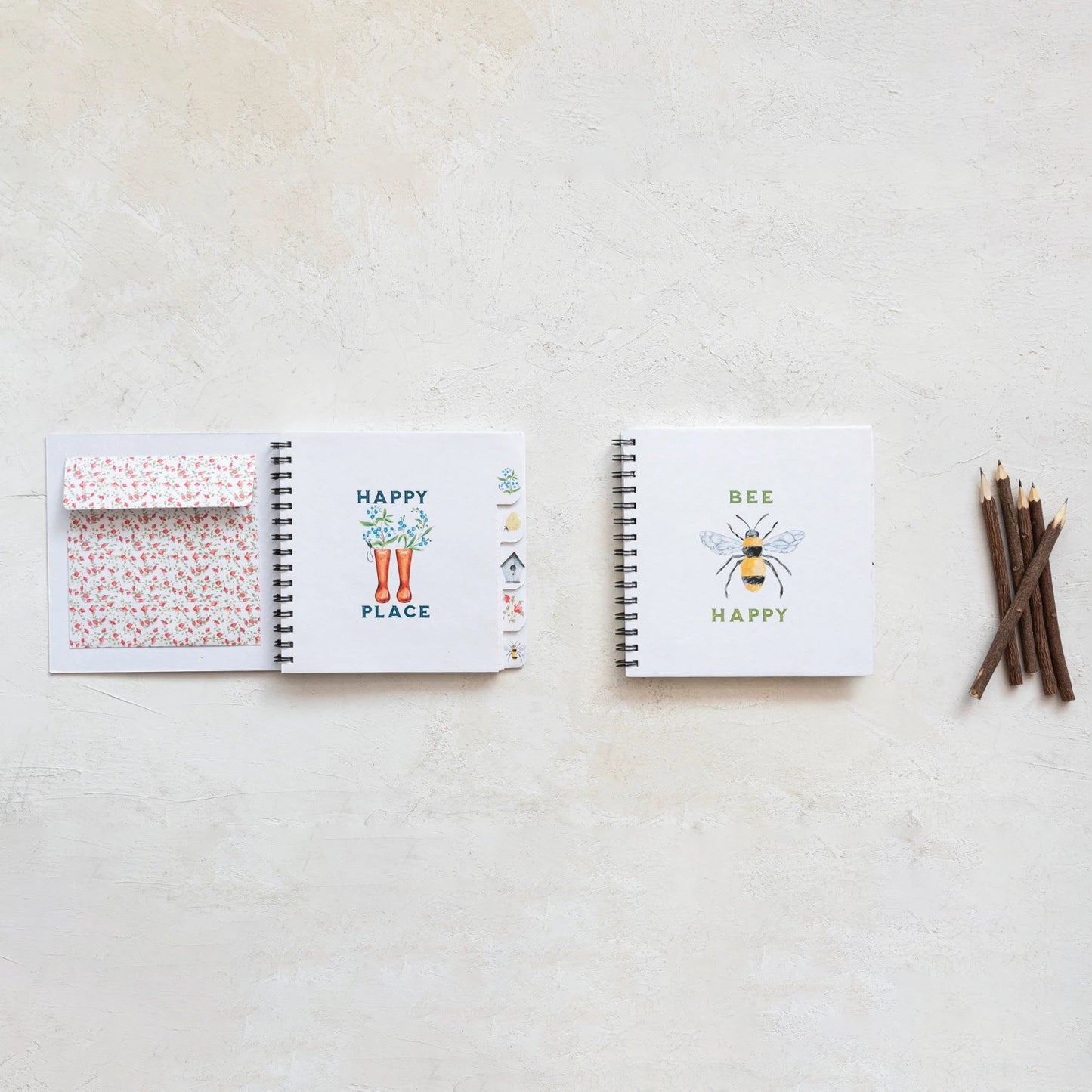 Spiral Bound Garden Journal "Bee Happy"