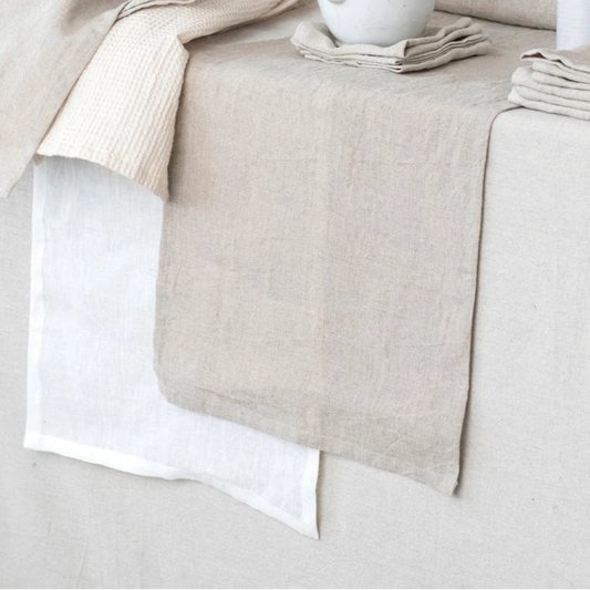 Stonewashed Linen Table Runner