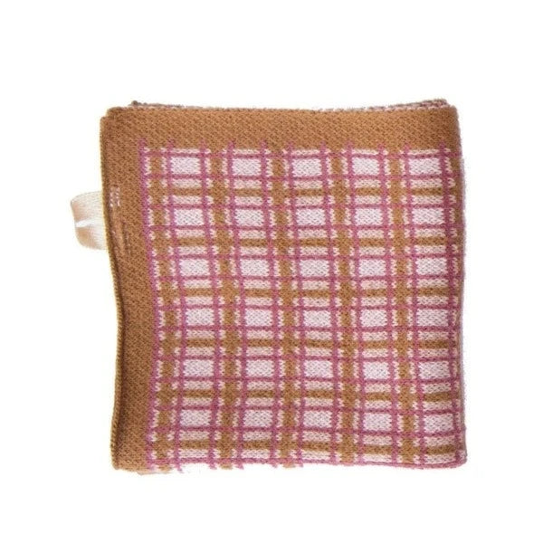Cotton Knit Dish Cloth w/ Pattern & Loop