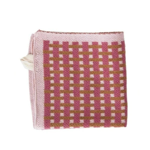 Cotton Knit Dish Cloth w/ Pattern & Loop