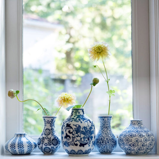 Blue and White Stoneware Vases