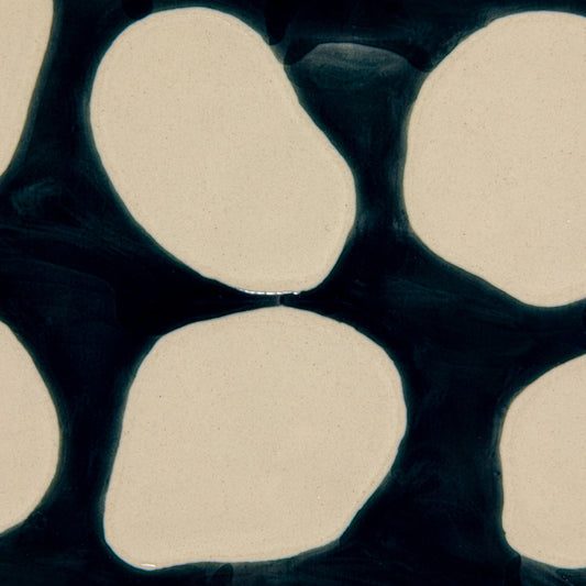 Hand-Painted Stoneware Platter w/ Dots